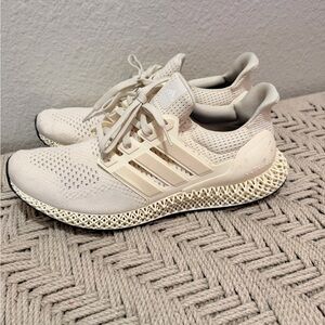 adidas UltraBoost 4D Knit Running Shoes - Cream